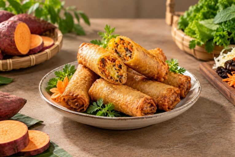 Cách làm chả giò chay khoai lang