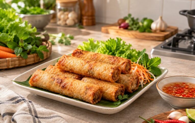 cách chiên chả giò đông lạnh
