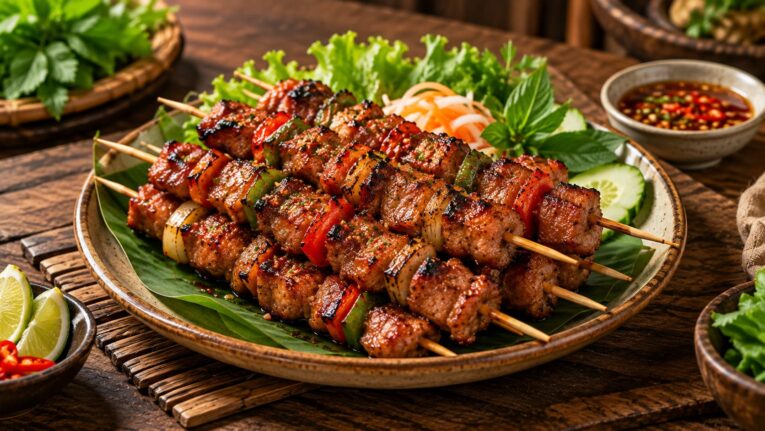 cách ướp thịt xiên nướng